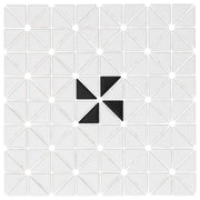 Single A Windmill 25.9x25.9 Tile Sheet , Matte Black & White