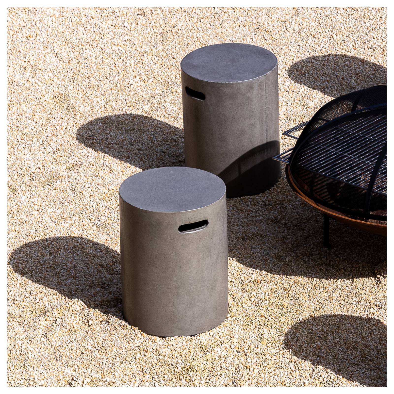 Babar Concrete Stool, Dark Grey
