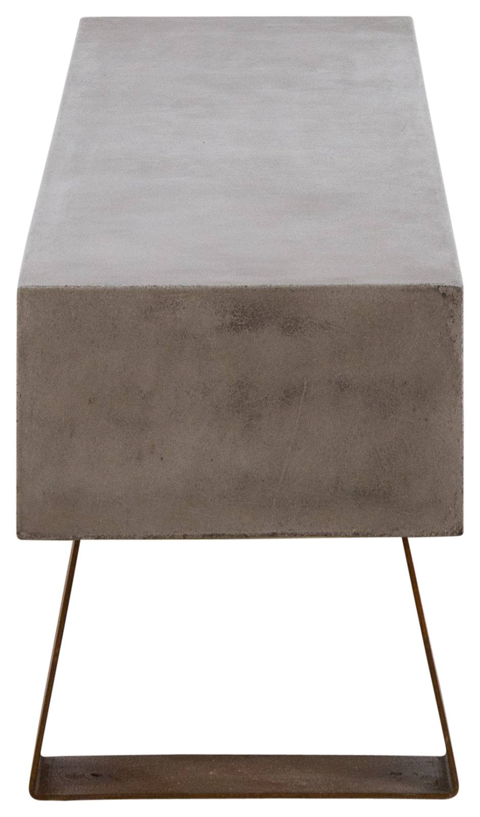 Vault 190cm Concrete Bench, Rust Steel Legs