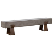 Vault 190cm Concrete Bench, Rust Steel Legs