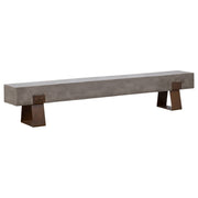 Vault 220cm Concrete Bench, Dark Grey & Rust Legs