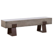 Vault 160cm Concrete Bench, Dark Grey & Rust Steel Legs