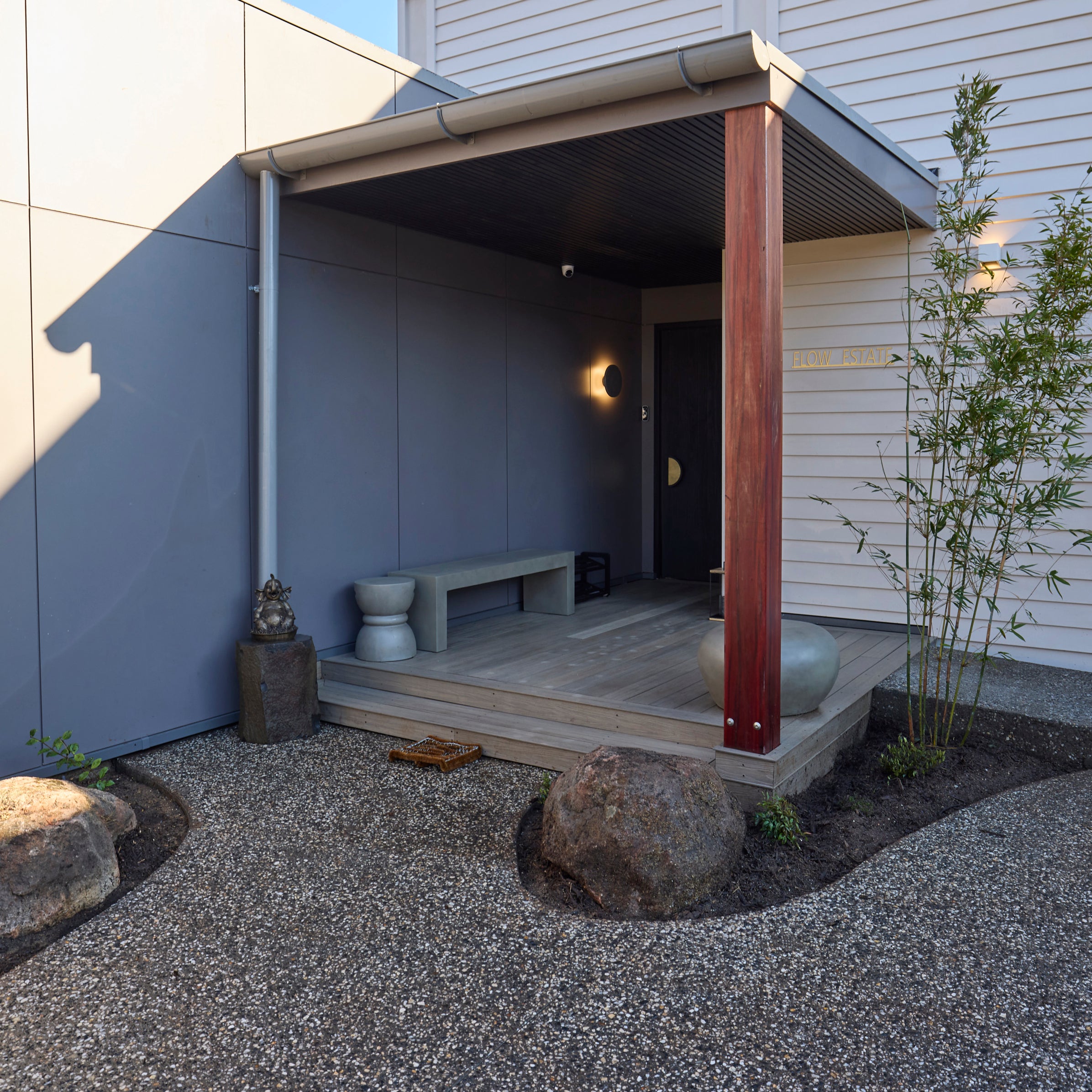 Abbas 160cm Polished Concrete Bench, Dark Grey