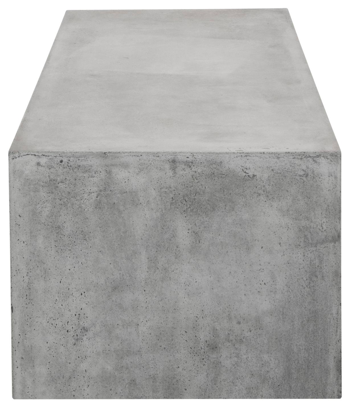 Abbas 160cm Polished Concrete Bench, Dark Grey