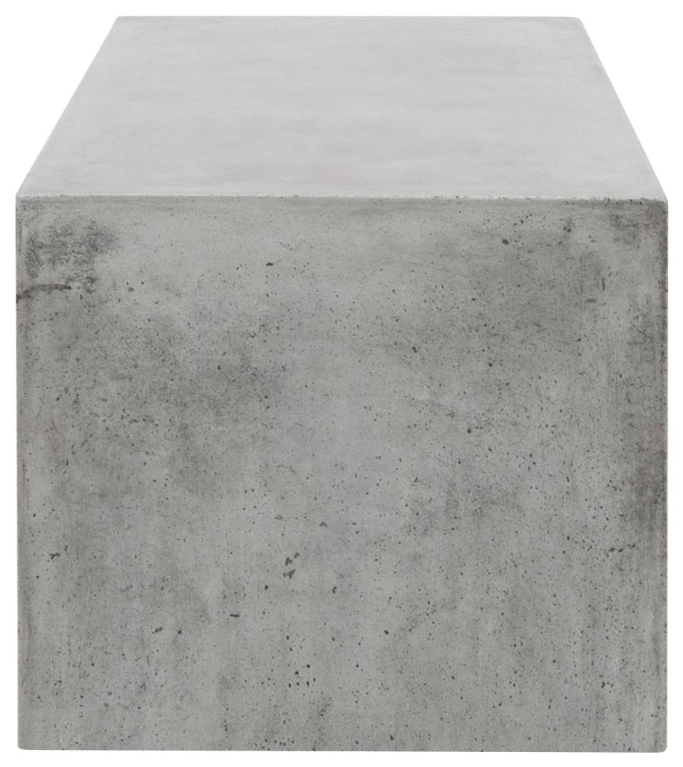 Abbas 120cm Polished Concrete Bench, Dark Grey