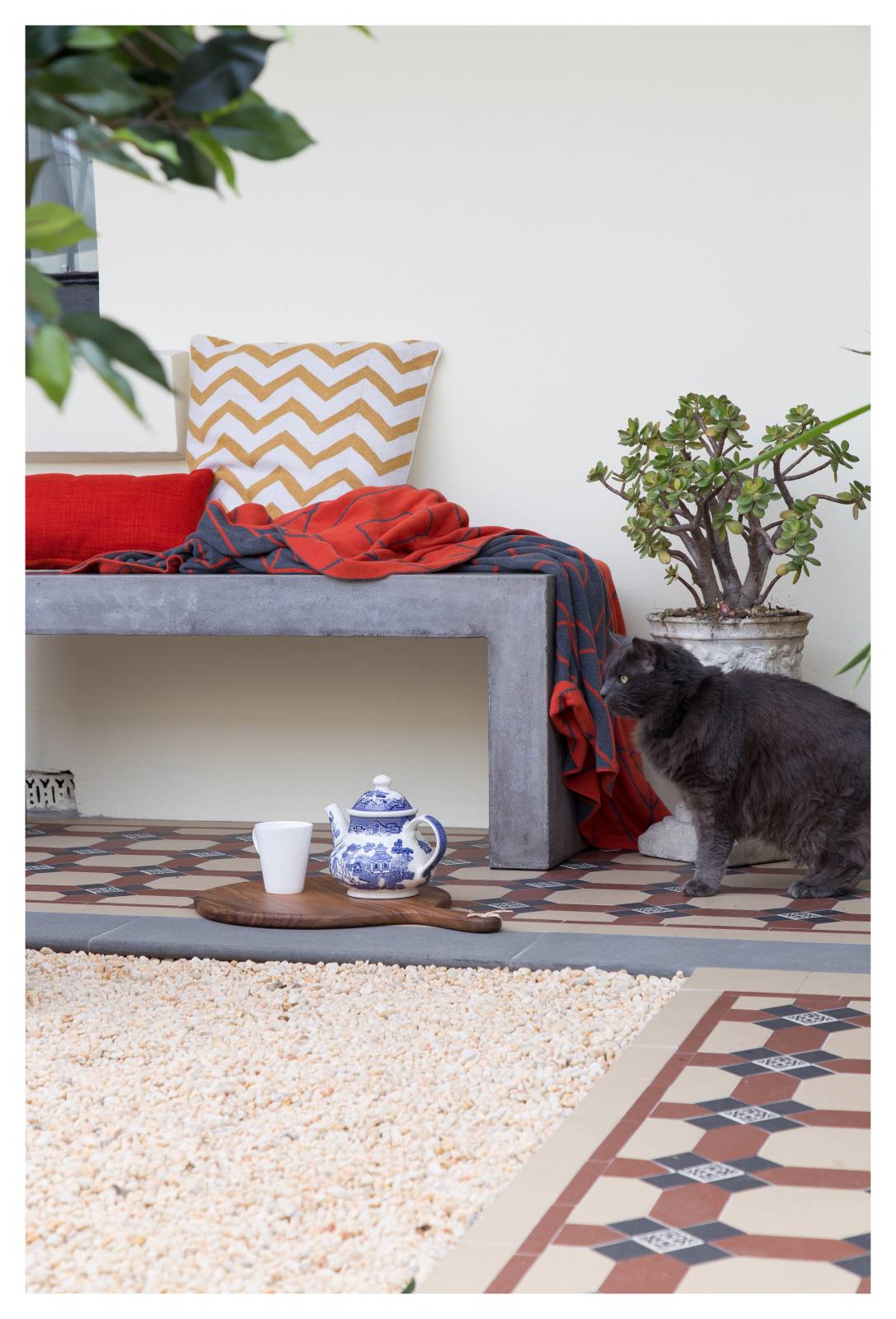 Abbas 120cm Polished Concrete Bench, Dark Grey