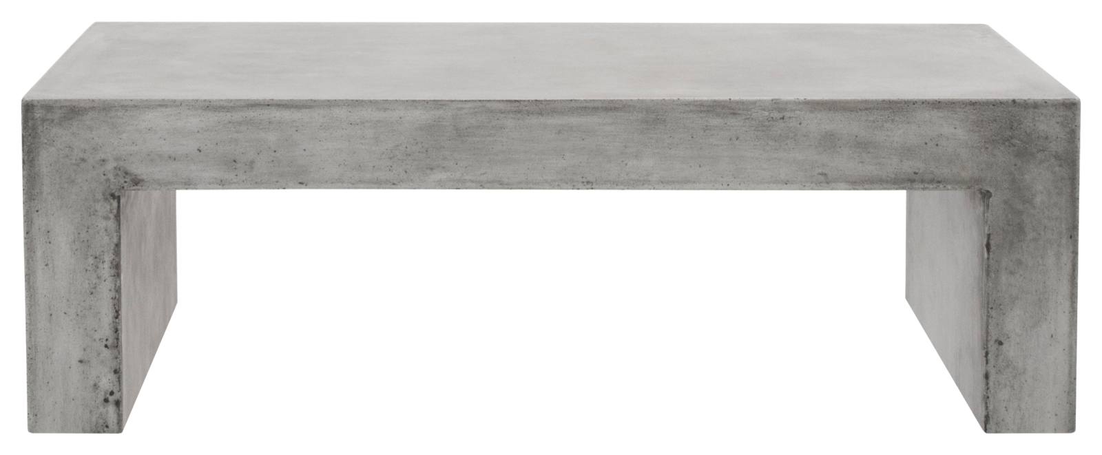 Abbas 120cm Polished Concrete Bench, Dark Grey