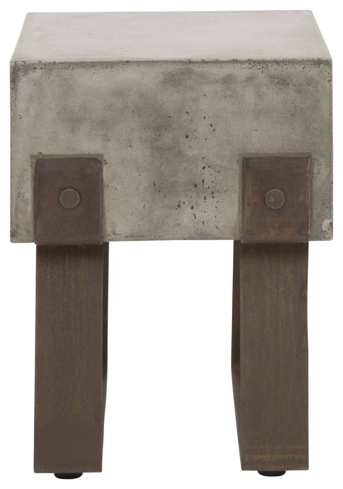 Vader Concrete Stool Dark Grey (w/ Rust Legs)