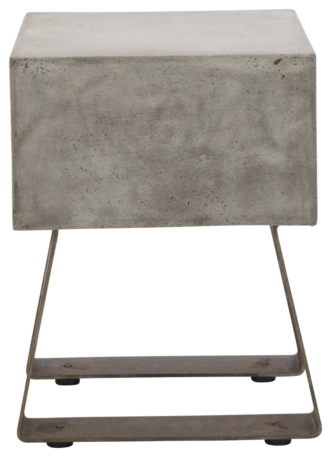 Vader Concrete Stool Dark Grey (w/ Rust Legs)
