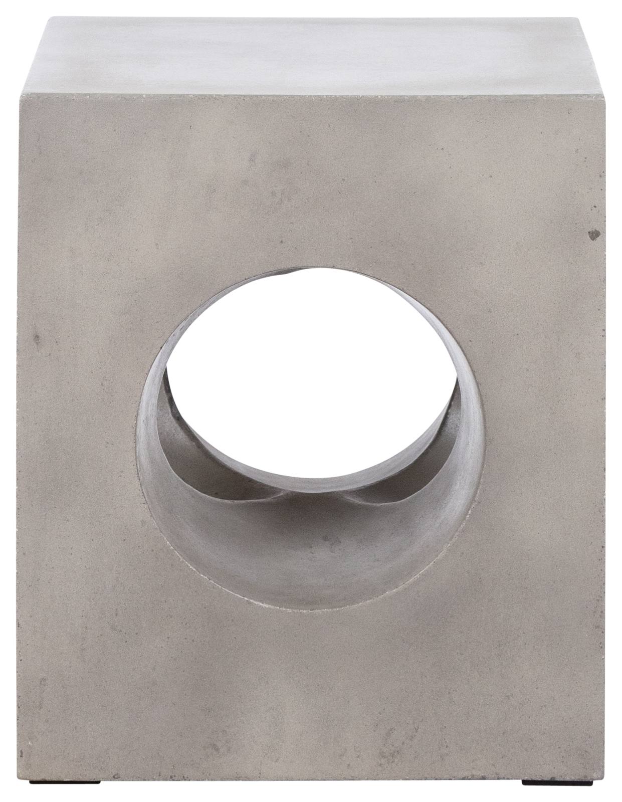 Maxi Polished Concrete Stool, Dark Grey