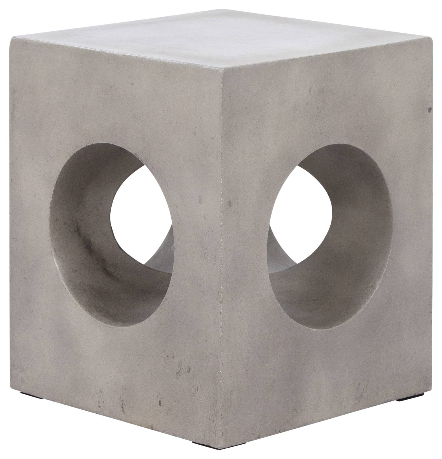 Maxi Polished Concrete Stool, Dark Grey