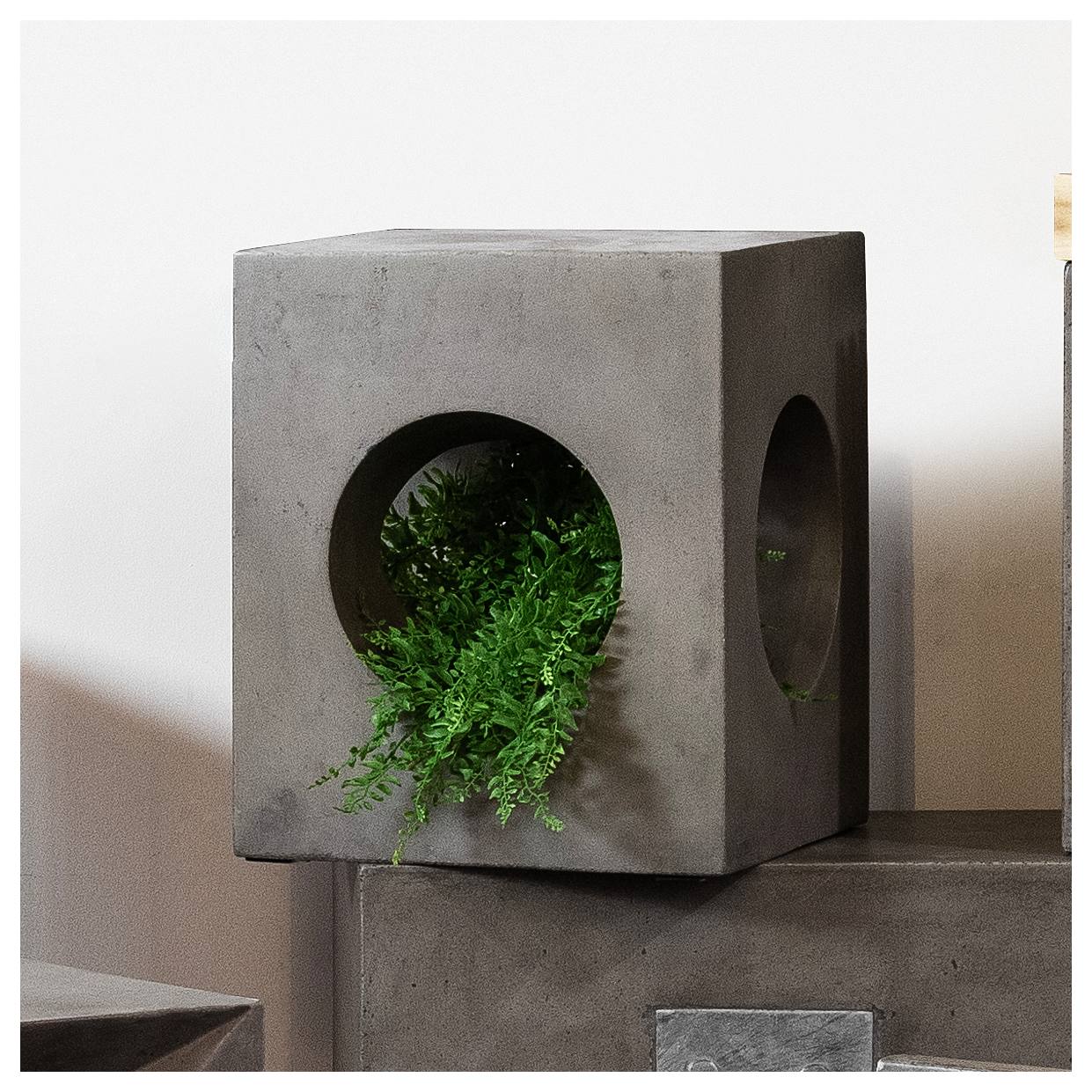 Maxi Polished Concrete Stool, Dark Grey