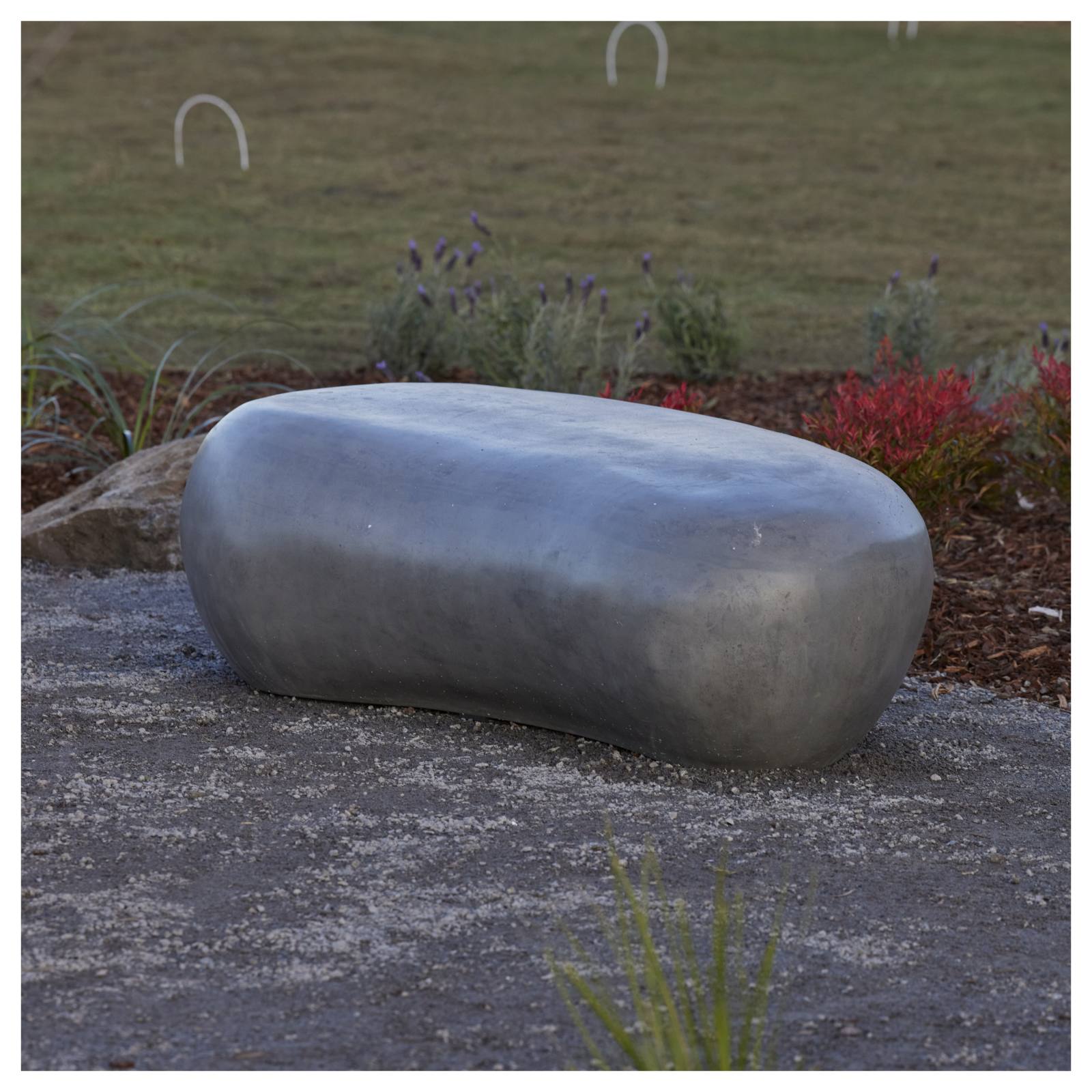 156cm Large Length Concrete Boulder, Dark Grey