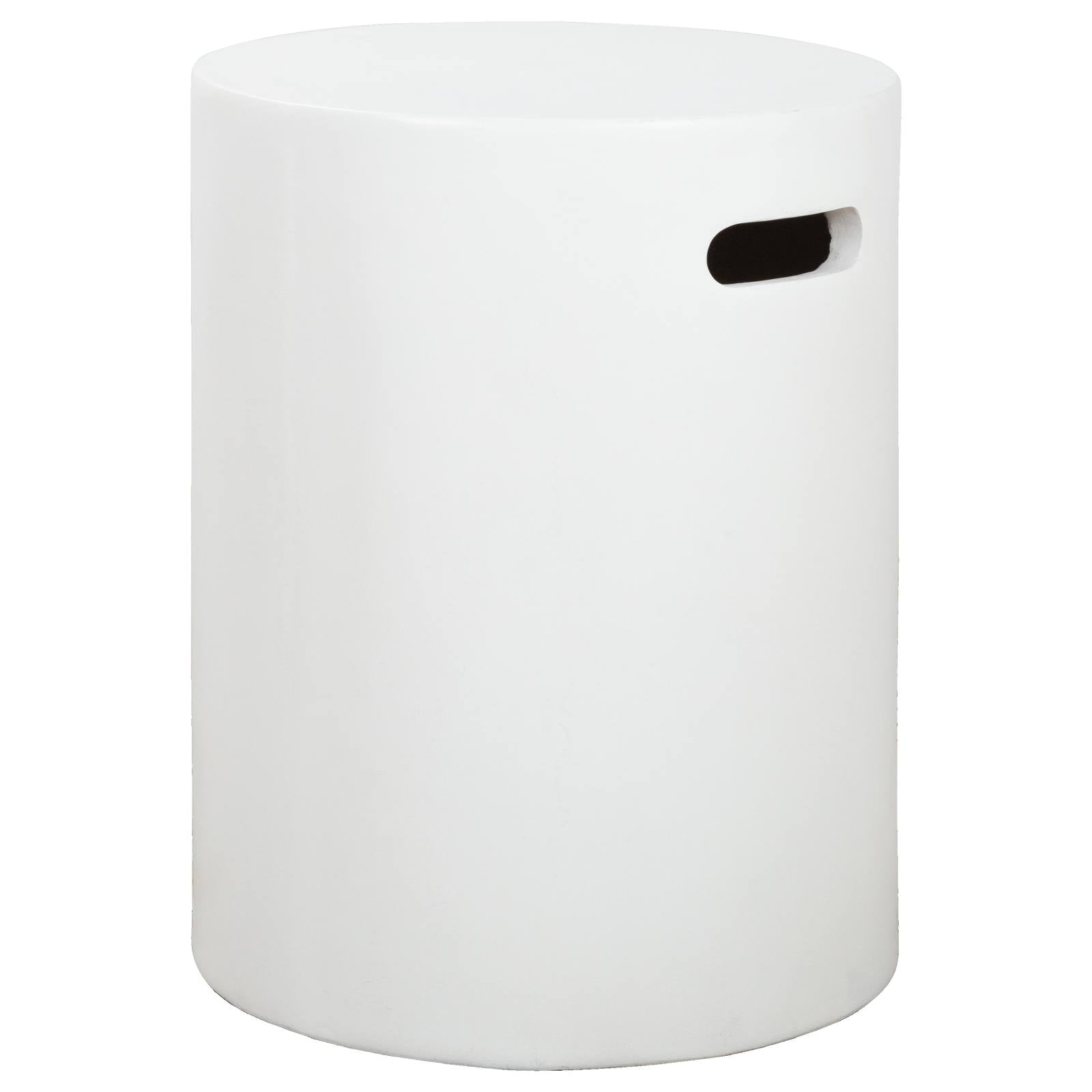 Babar 35x46cm Polished Concrete Stool, Bianca White