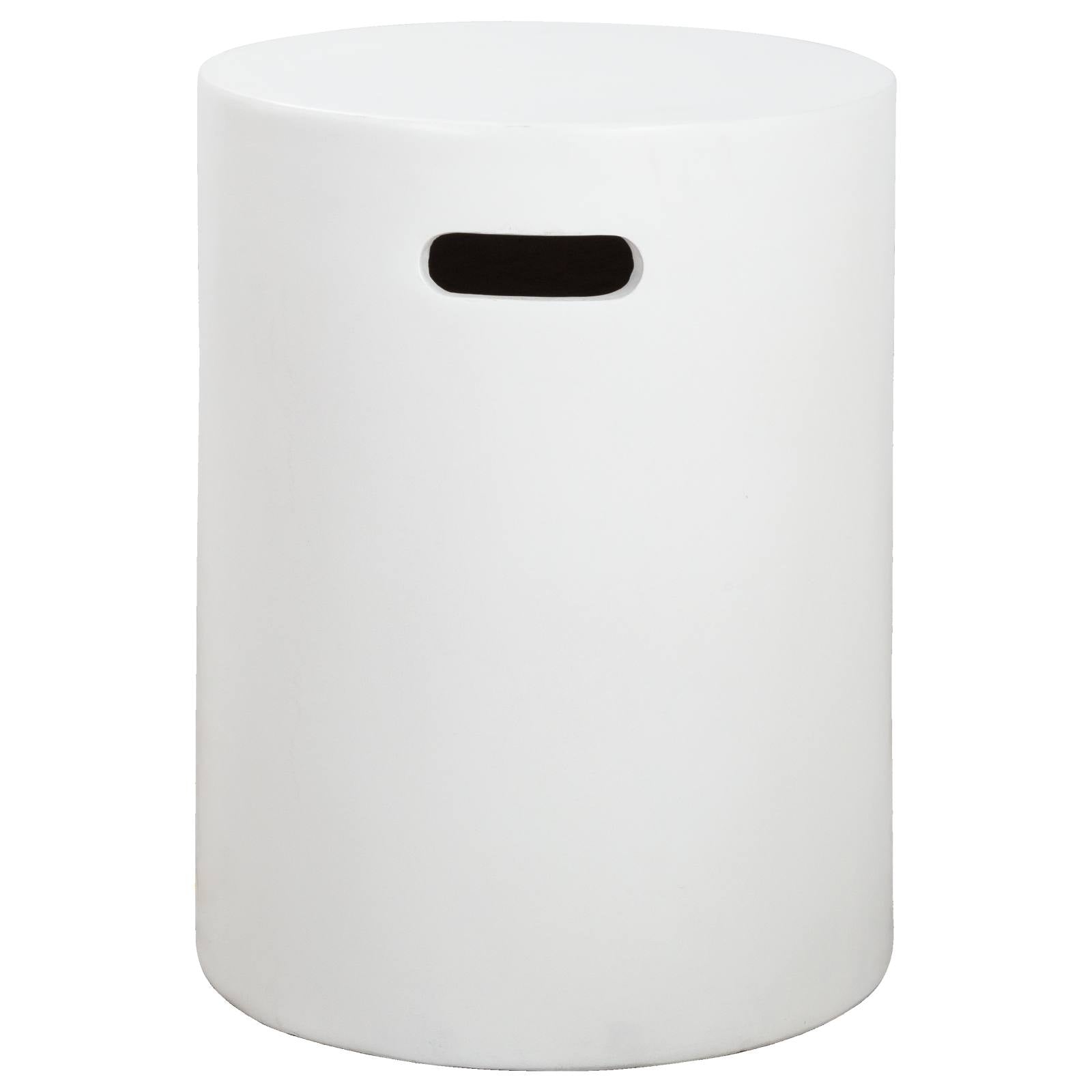 Babar 35x46cm Polished Concrete Stool, Bianca White