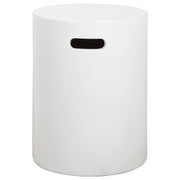 Babar 35x46cm Polished Concrete Stool, Bianca White