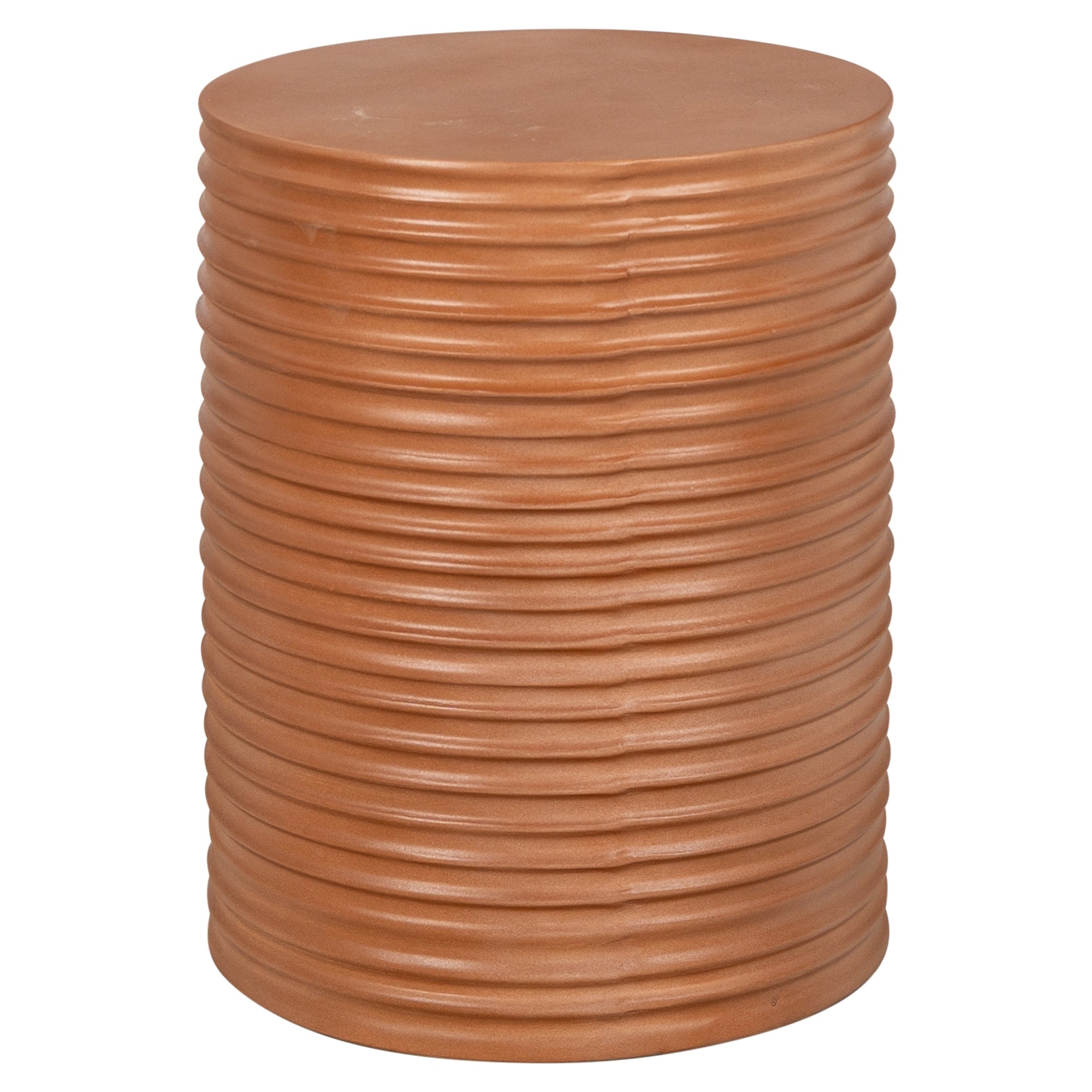 Ripple Concrete Side Table, Terracotta