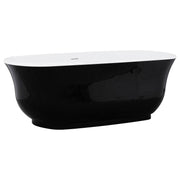 Marietta 170cm Freestanding Acrylic Bath w White Overflow & Waste, Black & White