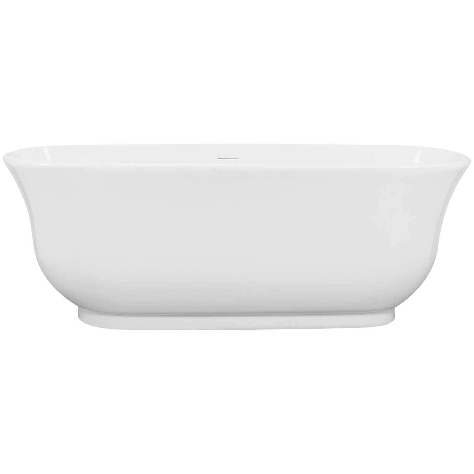 Marietta 170cm Freestanding Acrylic Bath w White Overflow & Waste, Gloss White