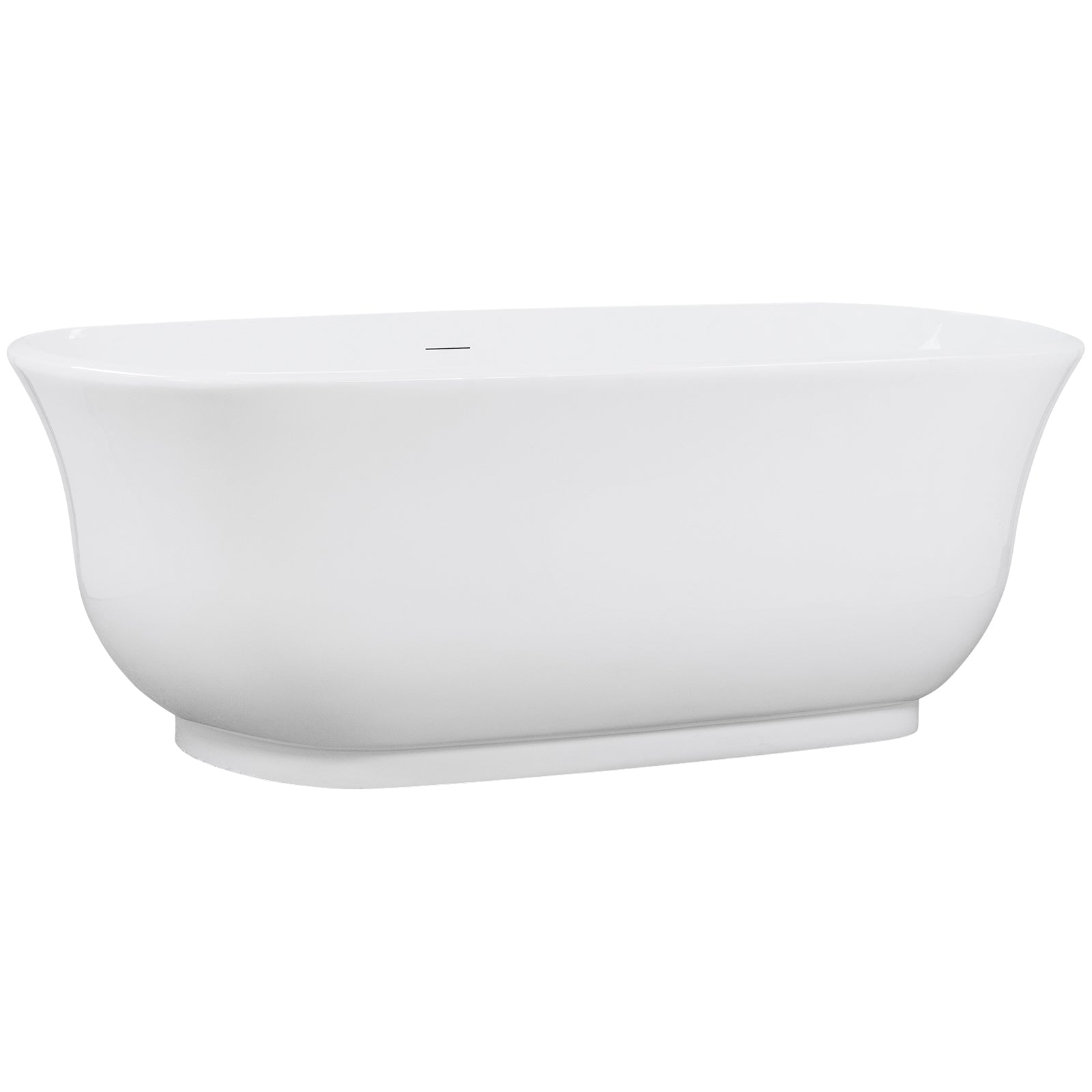 Marietta 170cm Freestanding Acrylic Bath w White Overflow & Waste, Gloss White