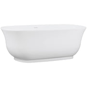Marietta 170cm Freestanding Acrylic Bath w White Overflow & Waste, Gloss White
