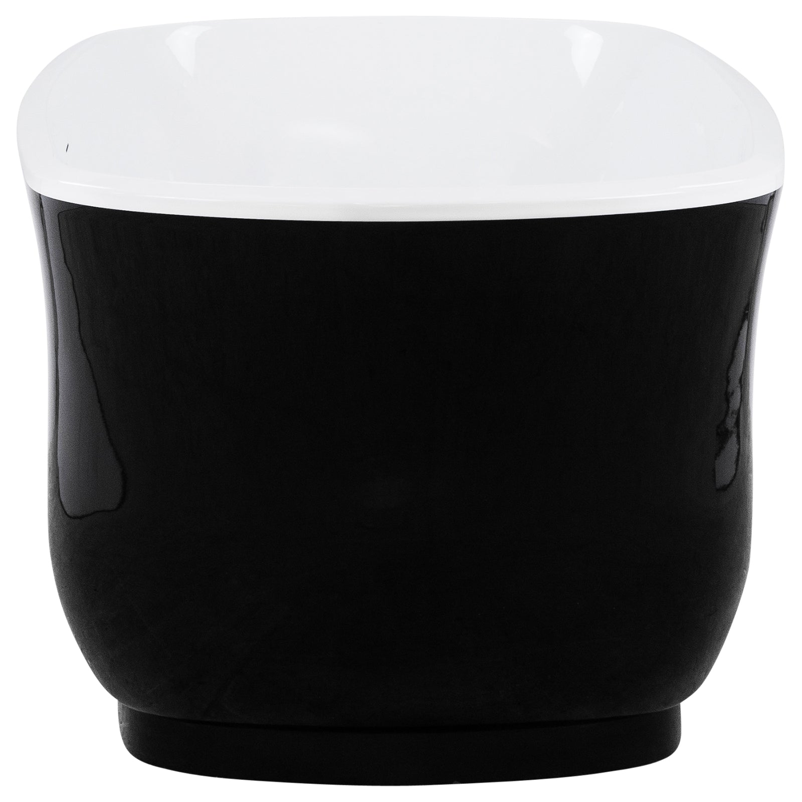 Marietta 150cm Freestanding Acrylic Black & White Bath w/ White Overflow & Waste