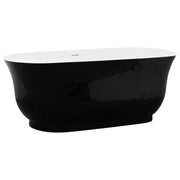 Marietta 150cm Freestanding Acrylic Black & White Bath w/ White Overflow & Waste