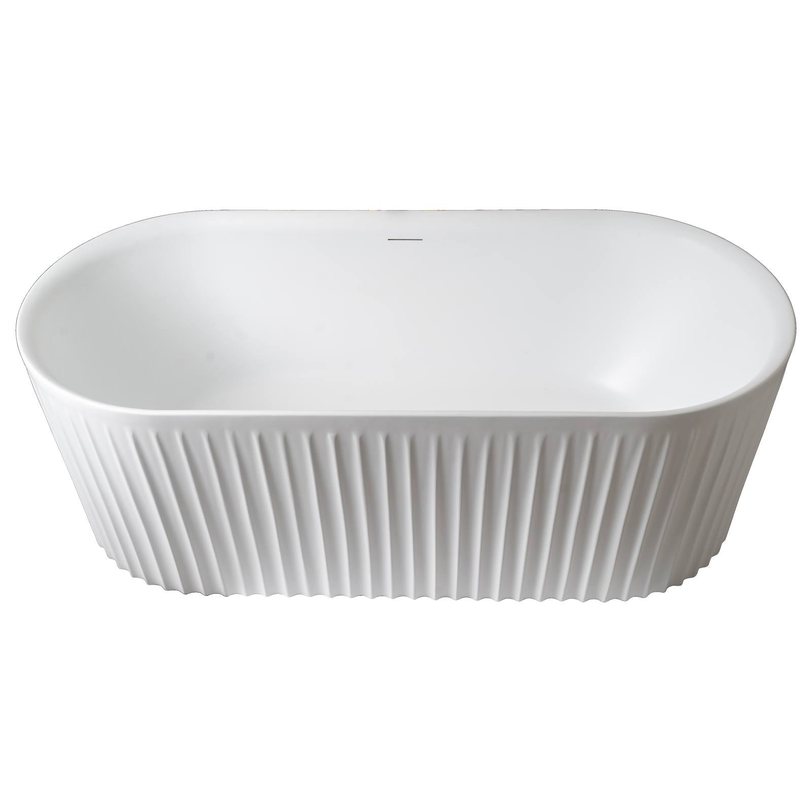 Rama Acrylic Bath Fluted 170x78x61cm Matte White