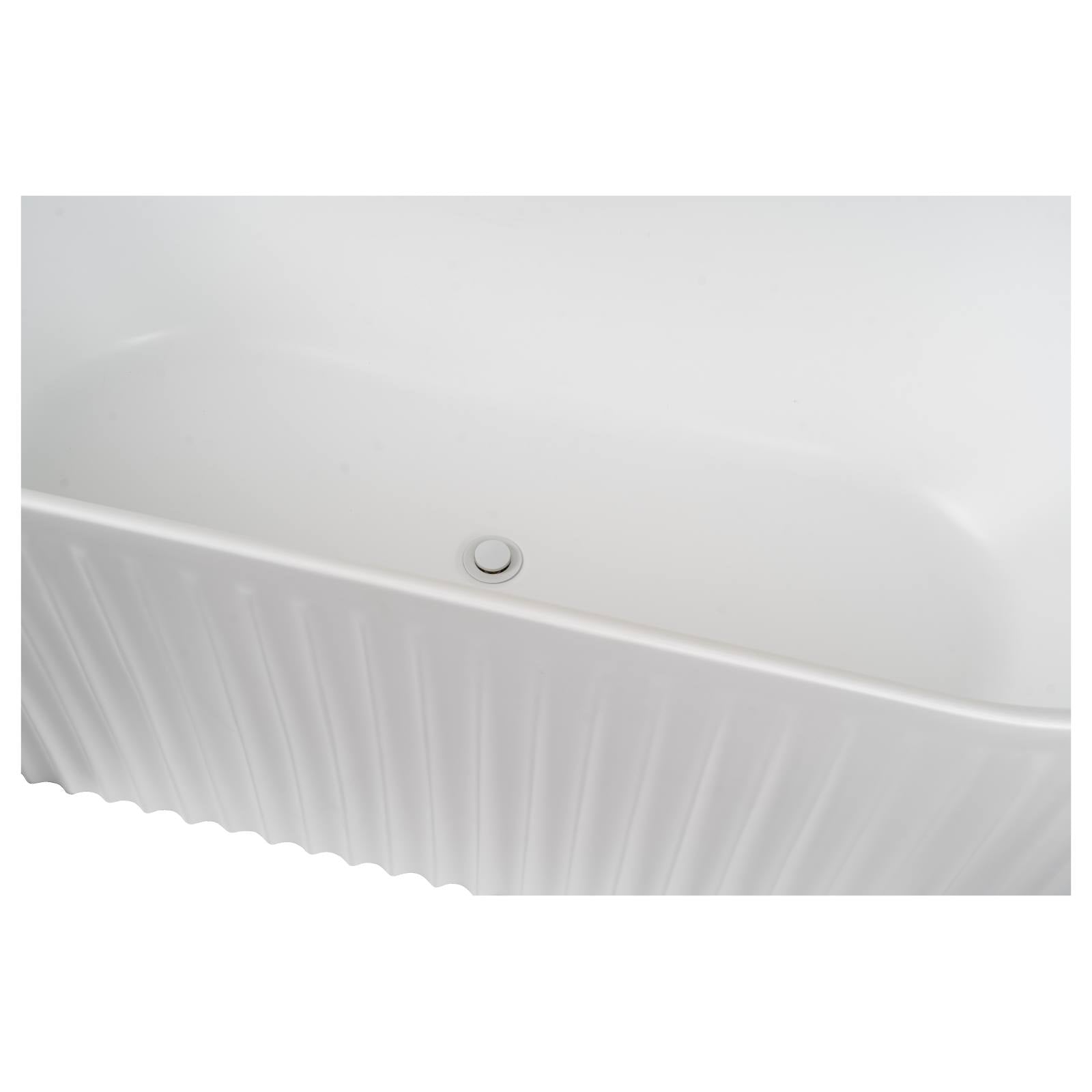 Rama Acrylic Bath Fluted 170x78x61cm Matte White