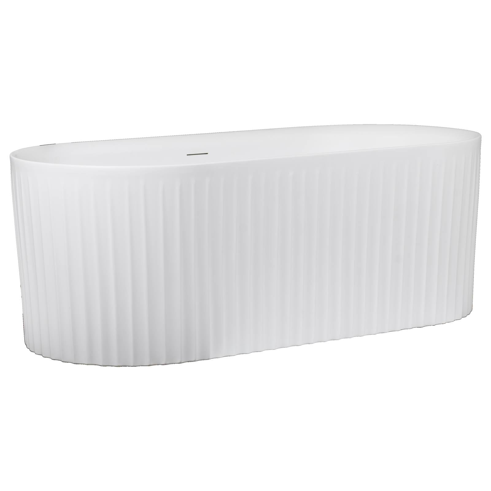 Rama Acrylic Bath Fluted 170x78x61cm Matte White
