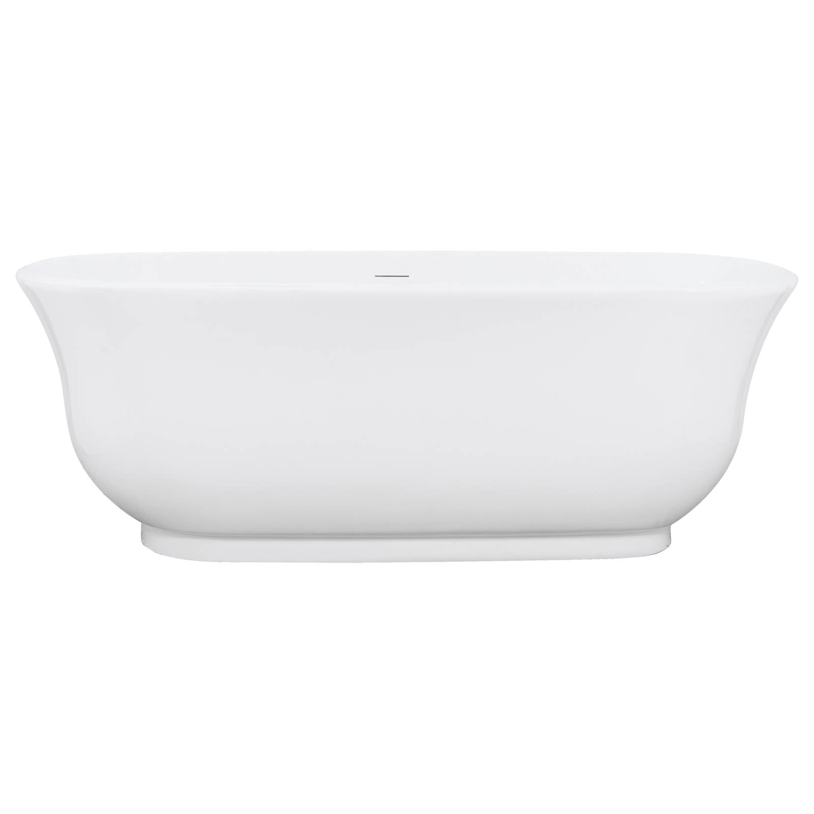 Marietta 170cm Freestanding Acrylic Bath w White Overflow & Waste, Matte White