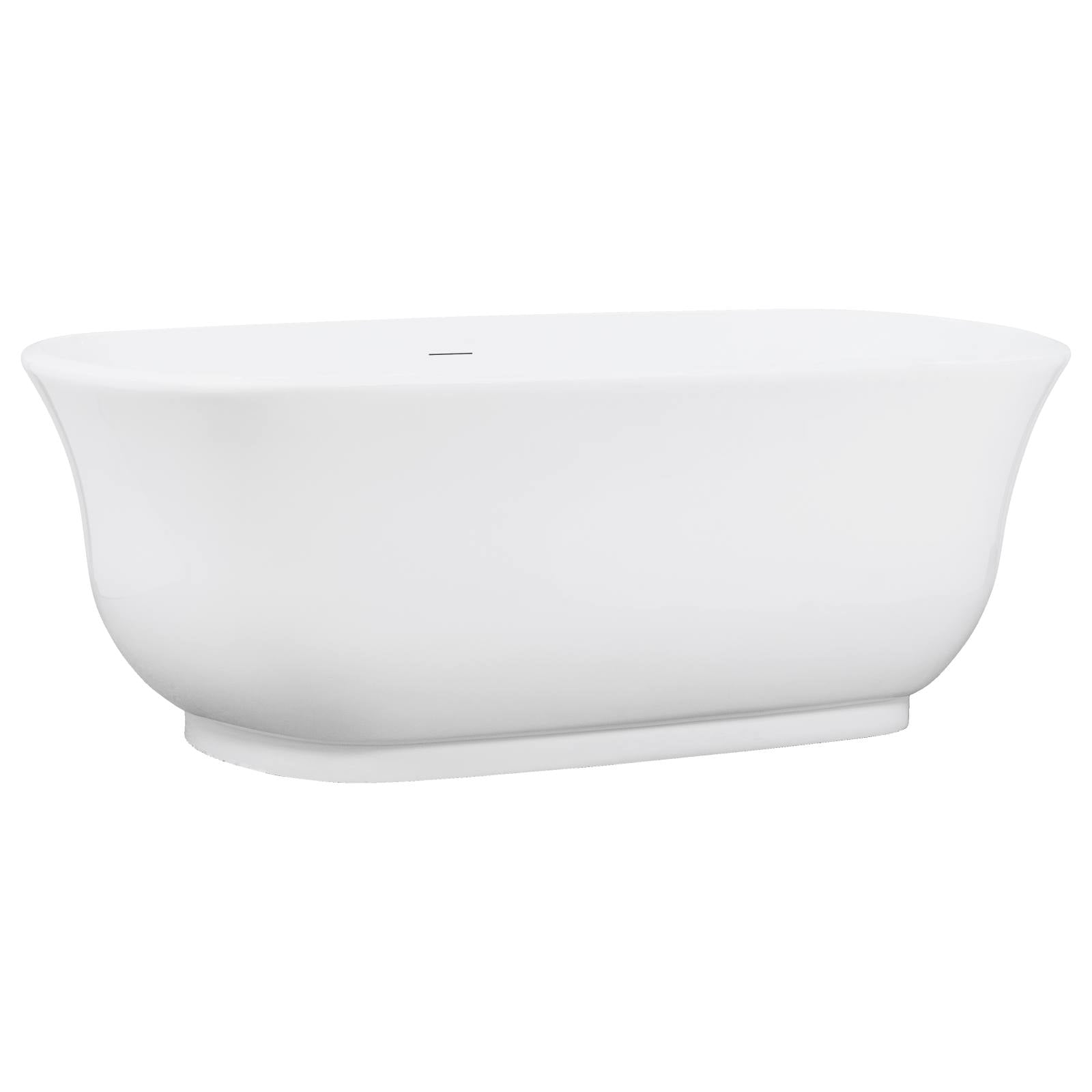Marietta 170cm Freestanding Acrylic Bath w White Overflow & Waste, Matte White