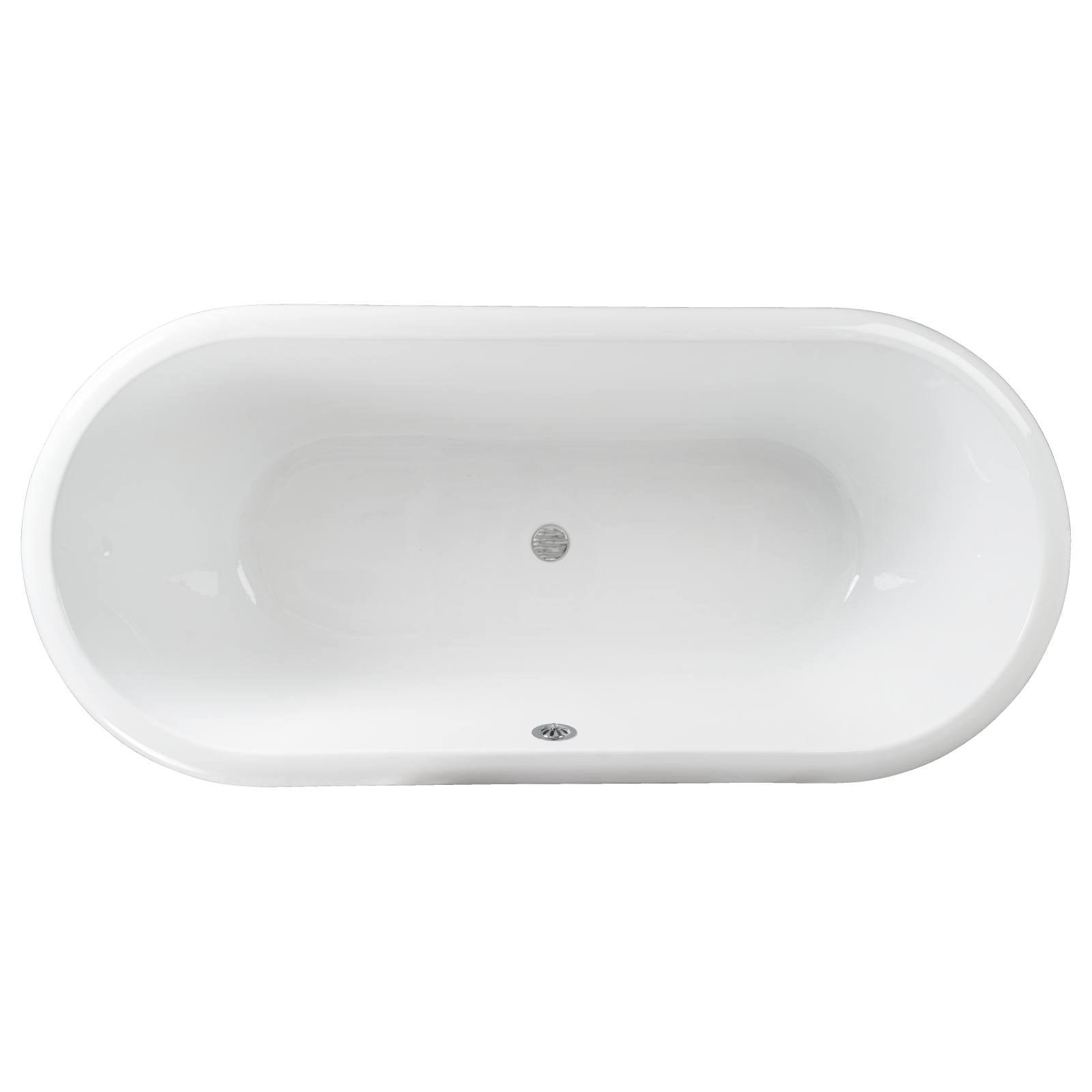 Bristol Acrylic Clawfoot Bath, White & Chrome Feet
