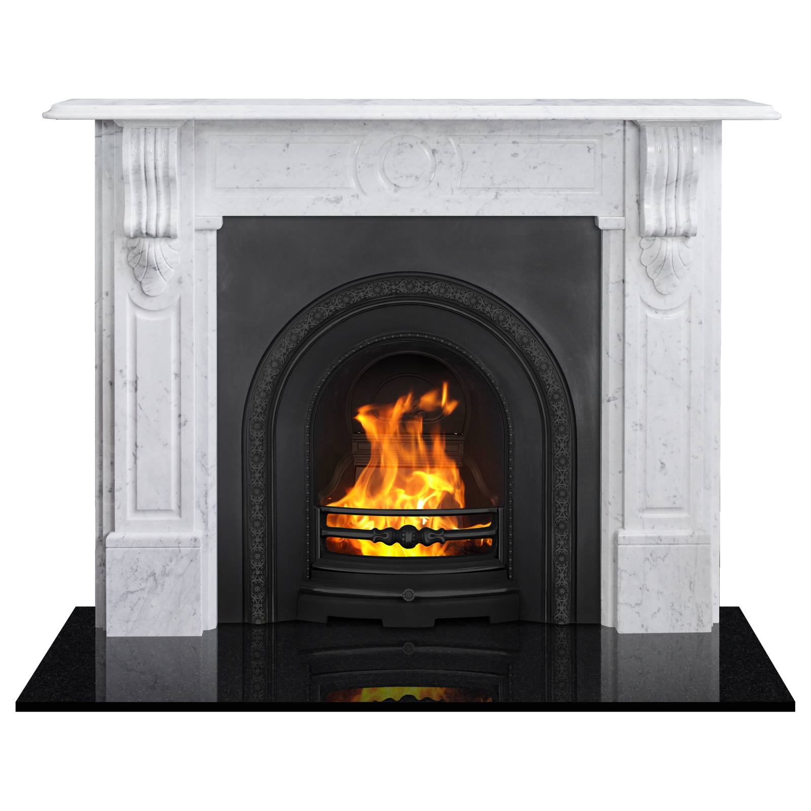 Melbourne Marble Mantel, White Carrara Marble