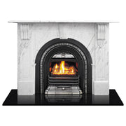 Evandale Arched Marble Mantel, White Carrara Marble