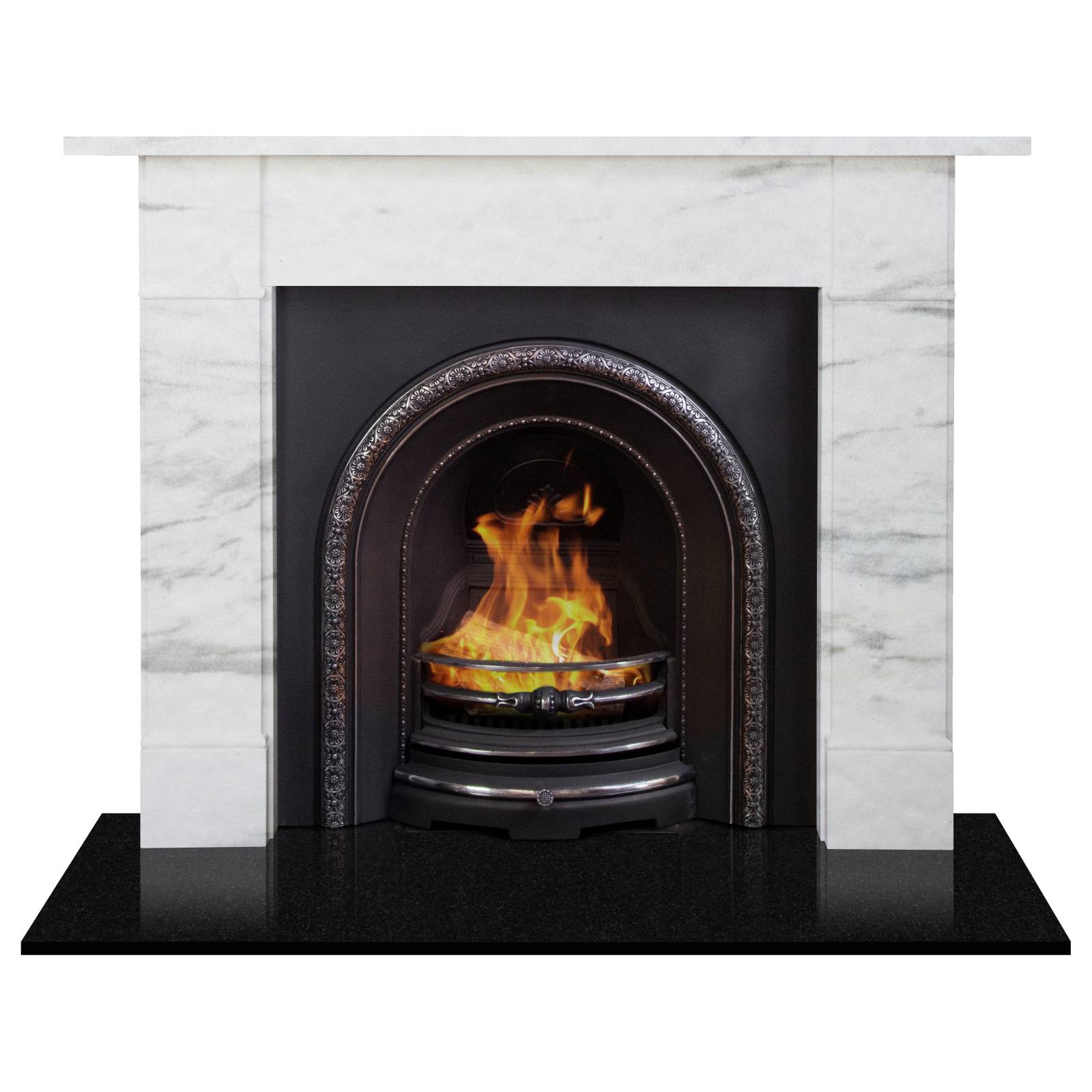 Burford Marble Mantel, White Carrara Marble