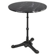 Milano Marble Top Round Bistro Table, Black