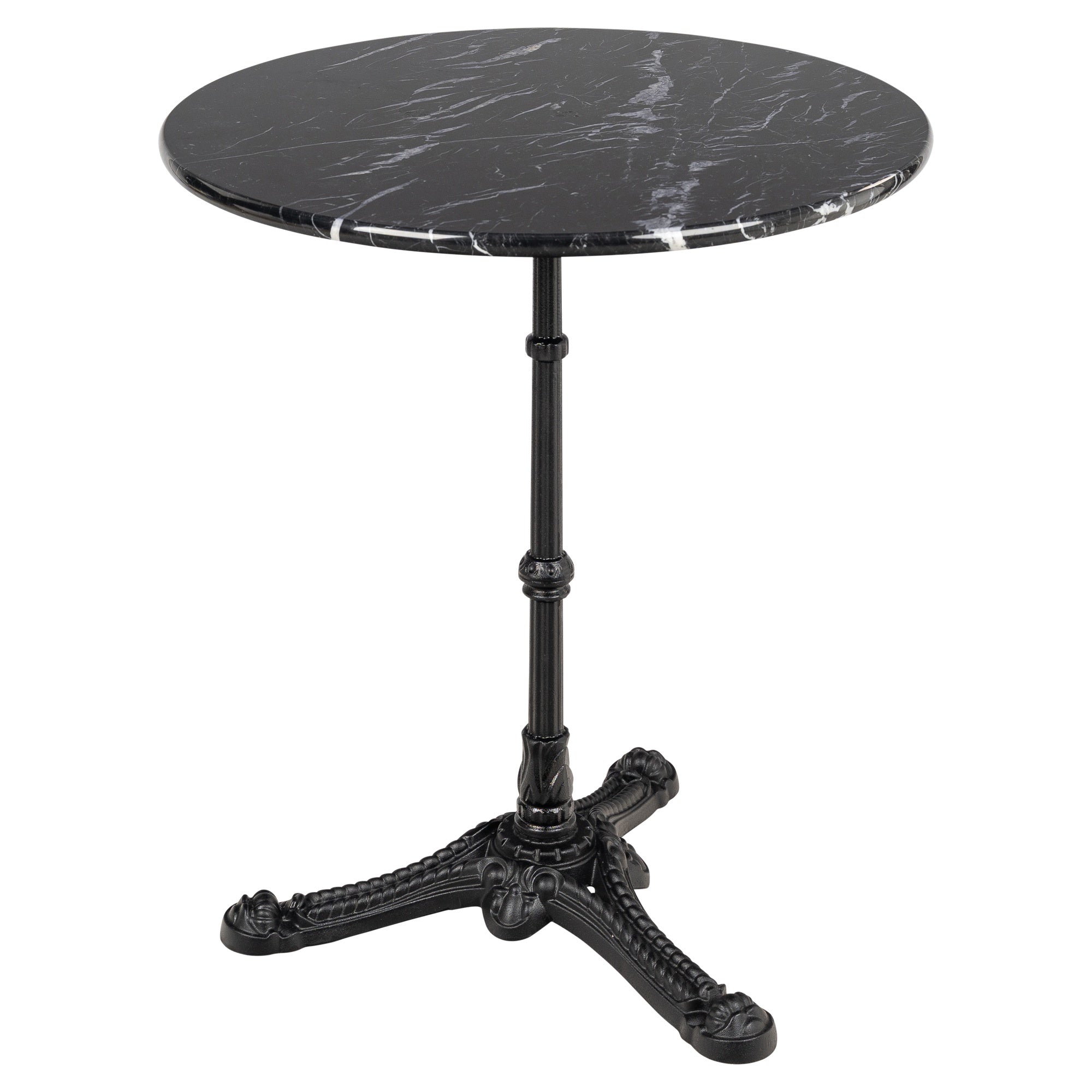 Milano Marble Top Round Bistro Table, Black