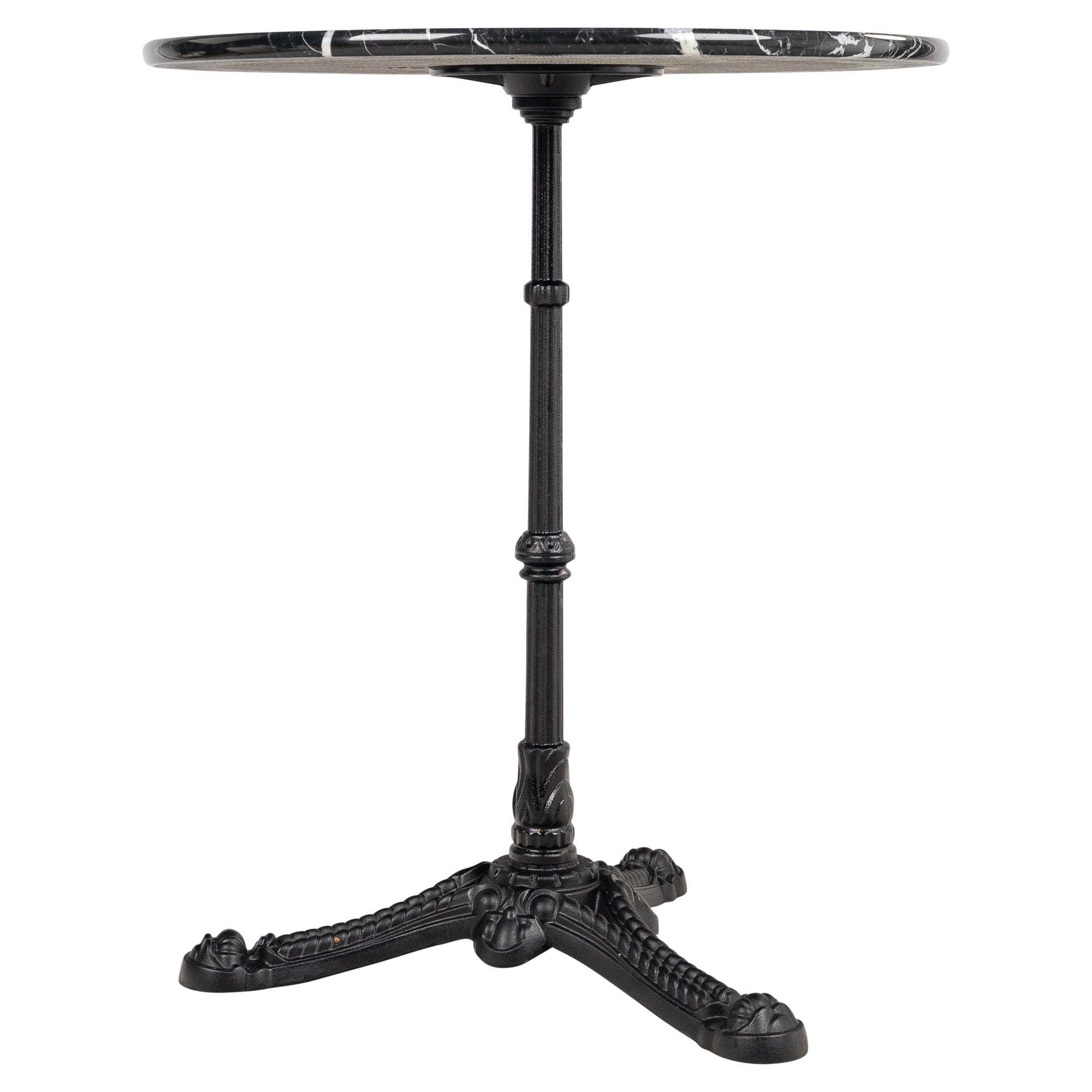 Milano Marble Top Round Bistro Table, Black