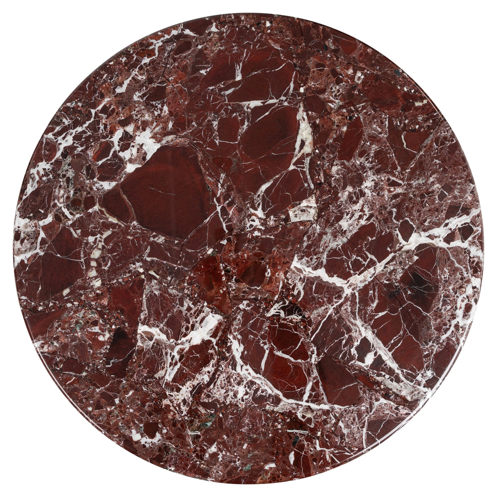 Milano Marble Top Round Bistro Table, Burgundy