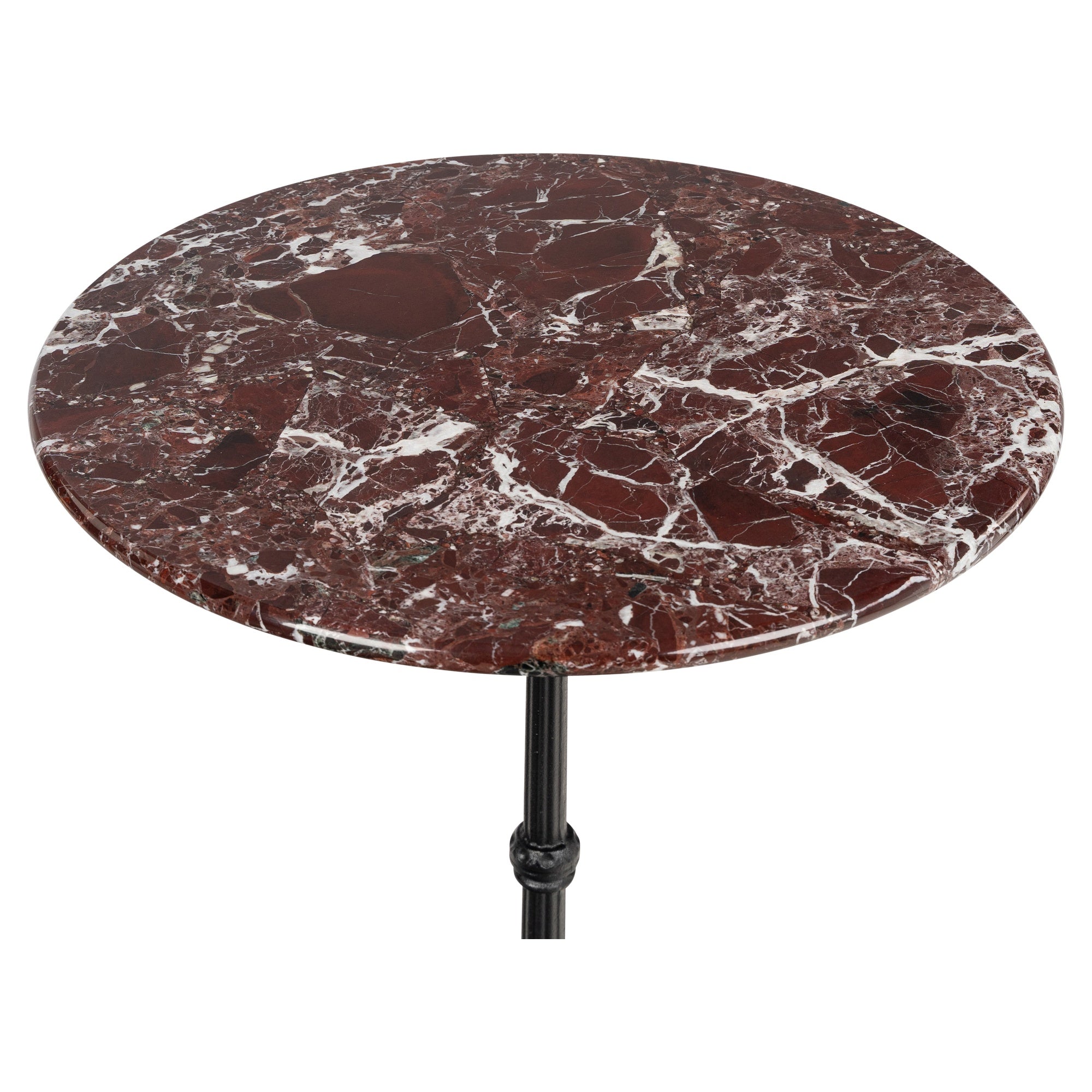 Milano Marble Top Round Bistro Table, Burgundy
