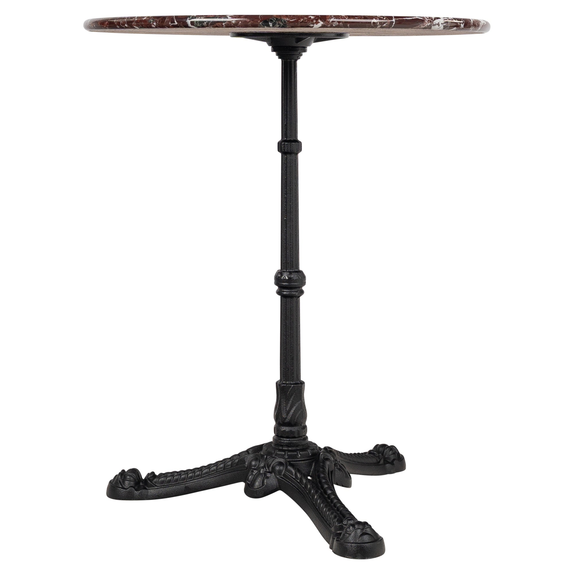 Milano Marble Top Round Bistro Table, Burgundy
