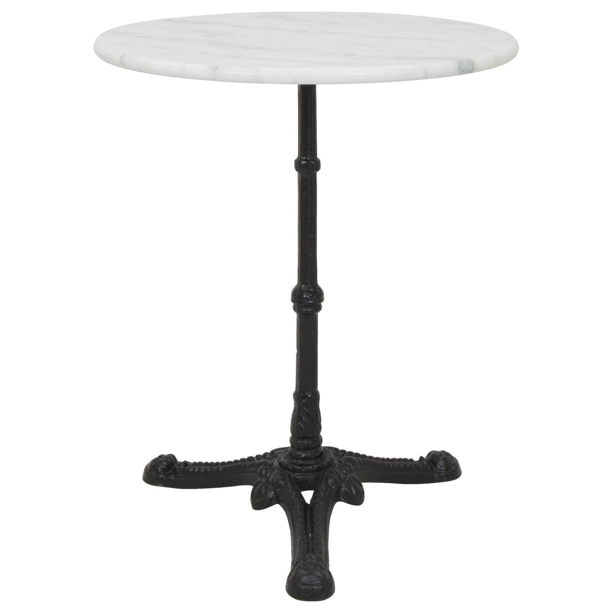 Milano Marble Table with Cast Iron Base, White