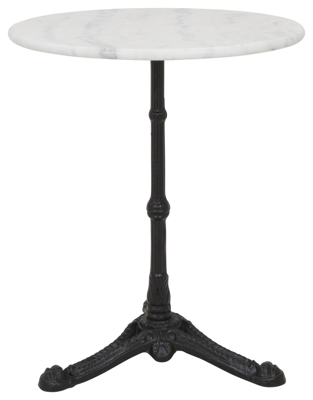 Milano Marble Table with Cast Iron Base, White