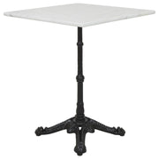 Turin Square Marble Table with Cast Iron Base, White