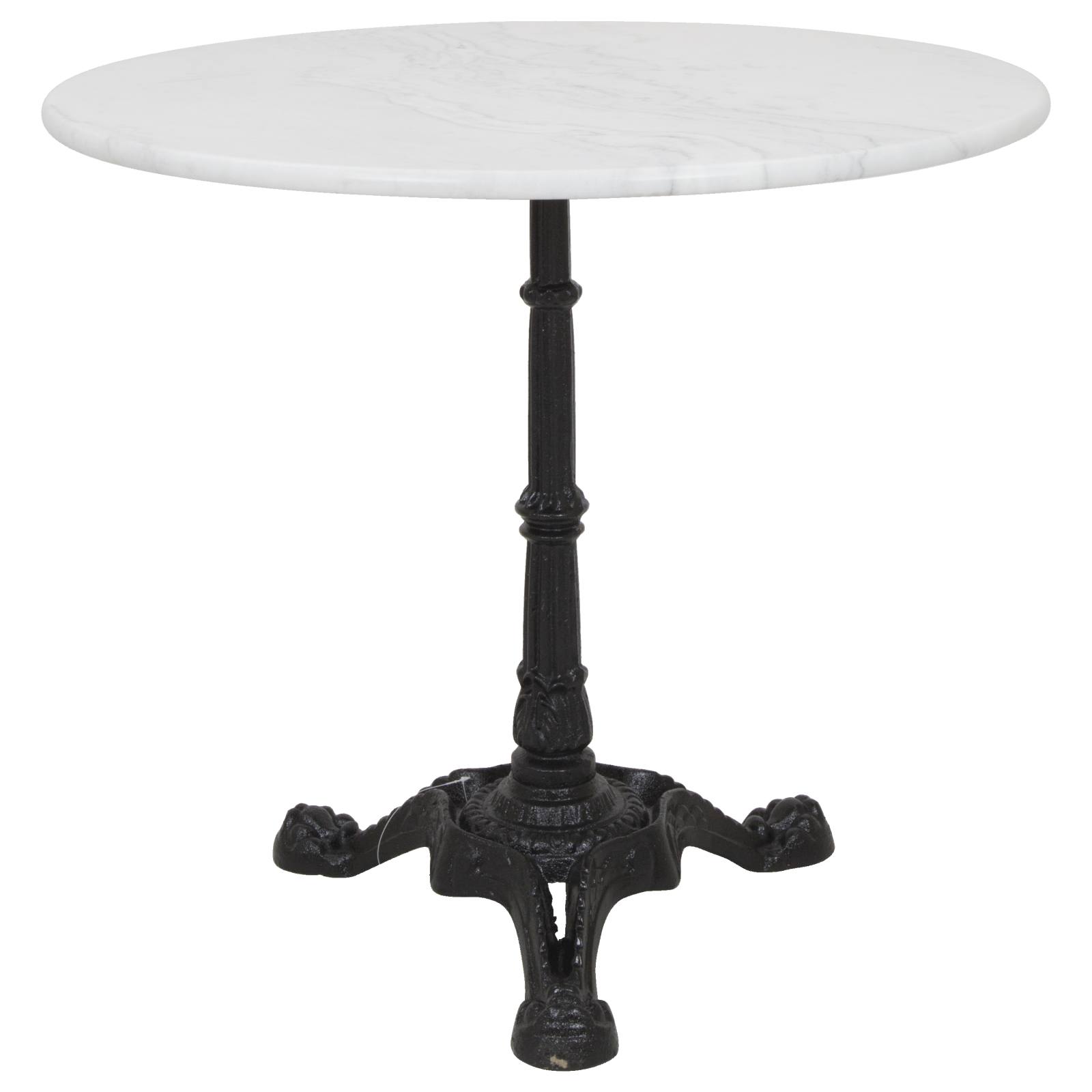 Madras Round Table with Cast Iron Base, White