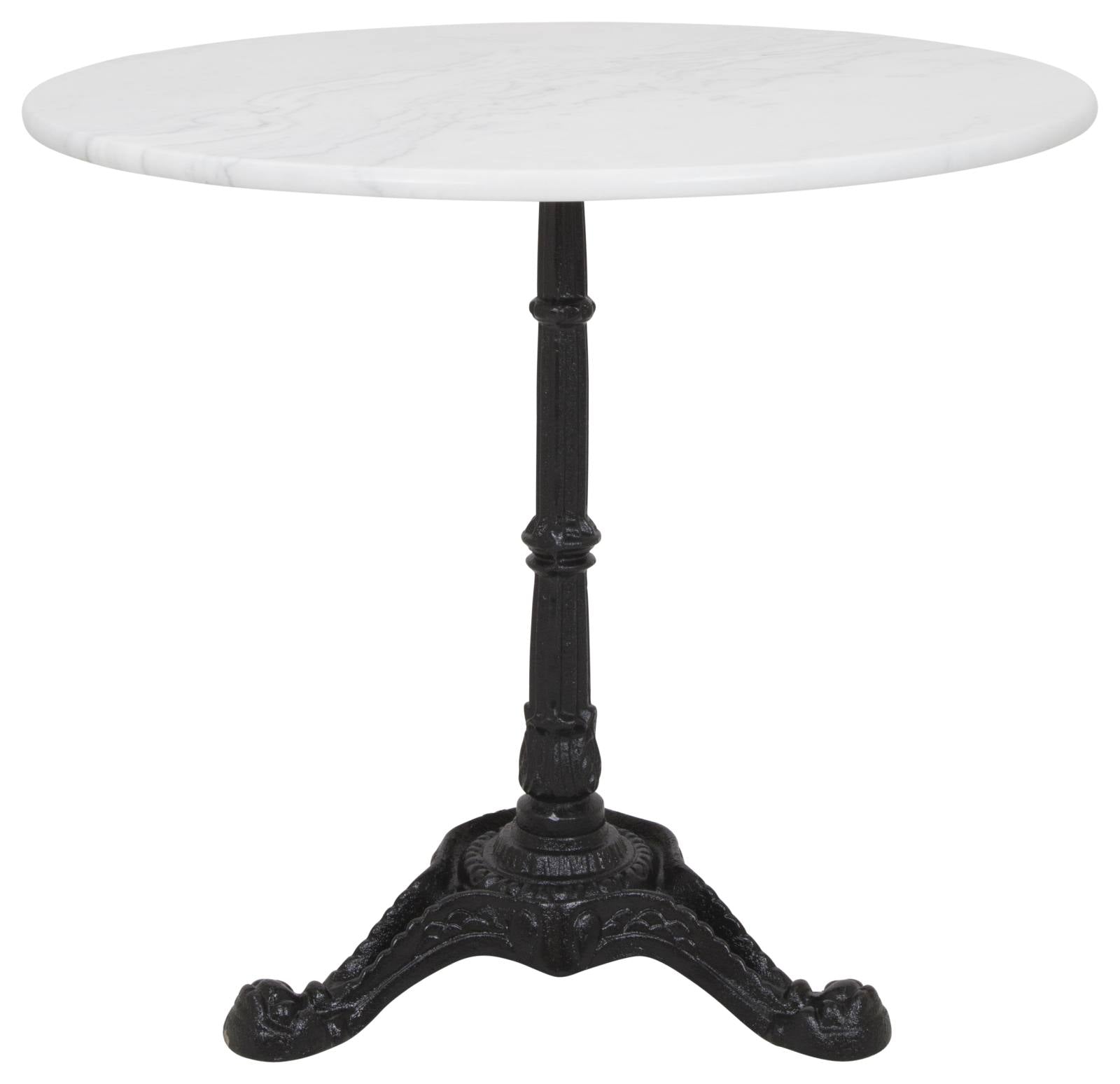 Madras Round Table with Cast Iron Base, White