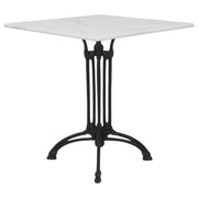 Berlin Marble Square Table White  (With Cast Iron Base)