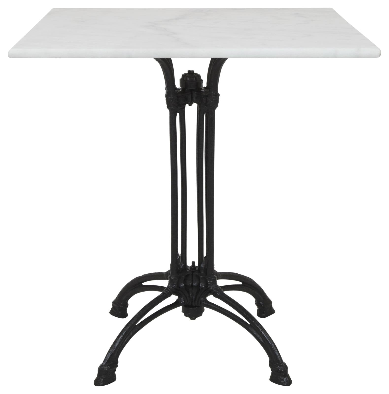 Berlin Marble Square Table White  (With Cast Iron Base)
