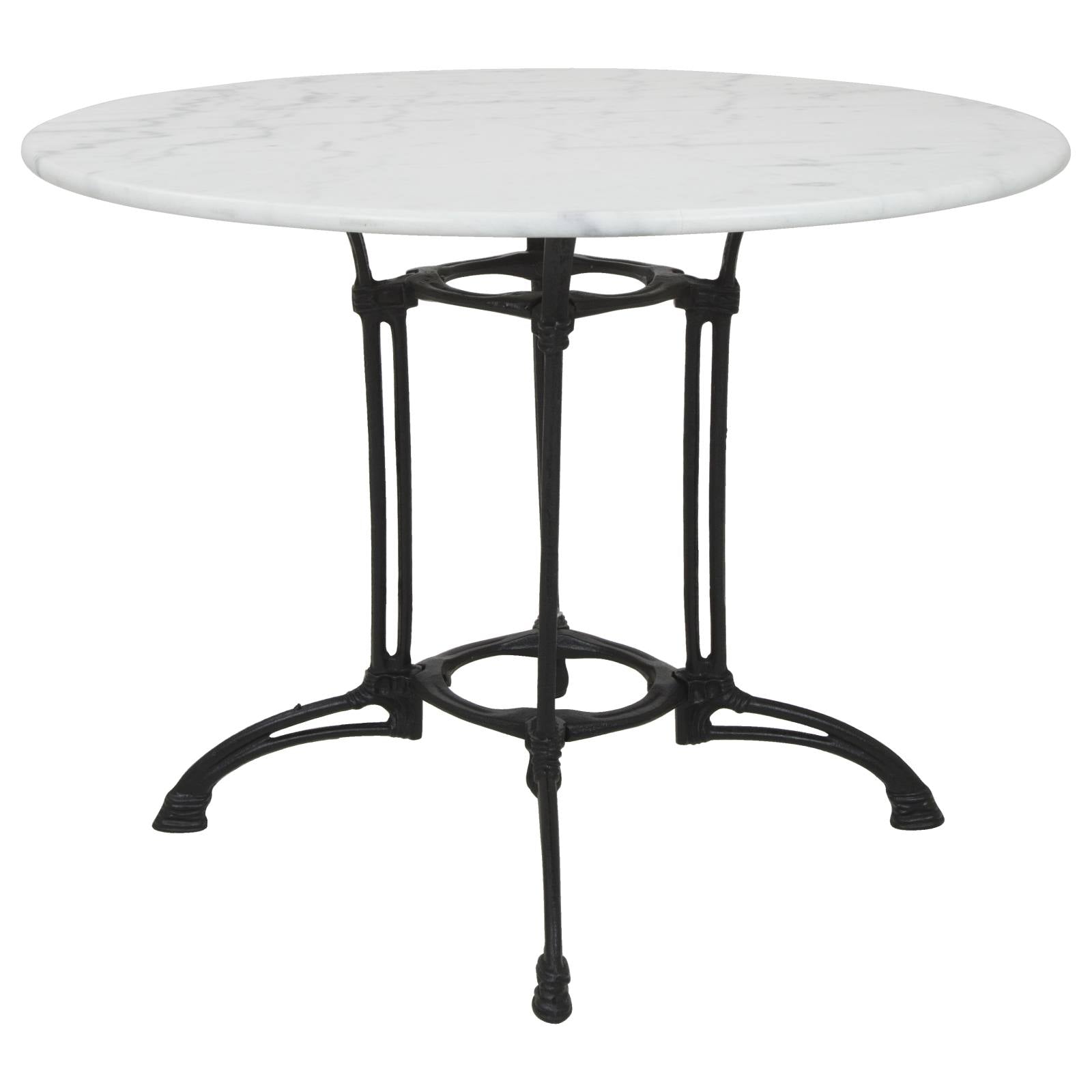 Livorno Marble Table  White (W/ Cast Iron Base)